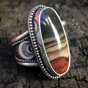 🆕 Bohemian Vintage Style Silver Ring! Brand NEW!!! Size 8